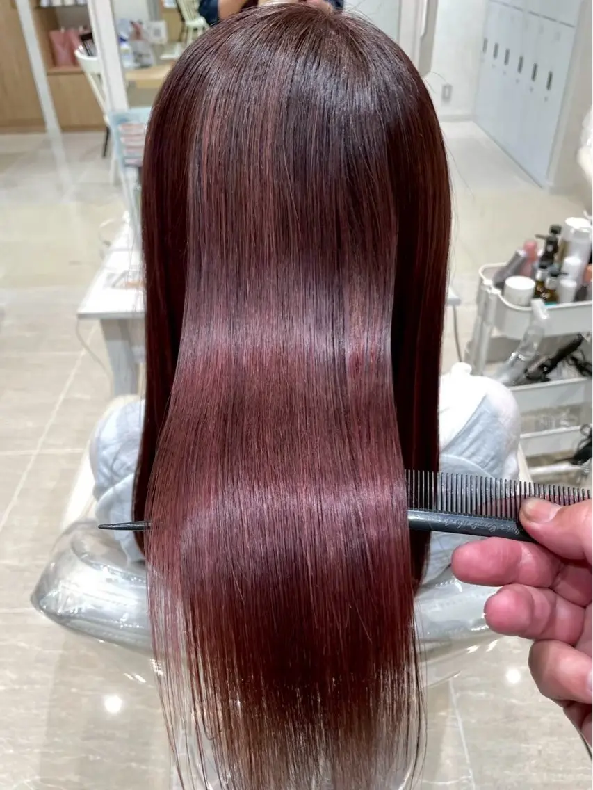 ロング カラー カット ヘアカラー 縮毛矯正 トリートメント 艶髪/酸性ストレート /髪質改善/内村麻衣のヘアスタイル