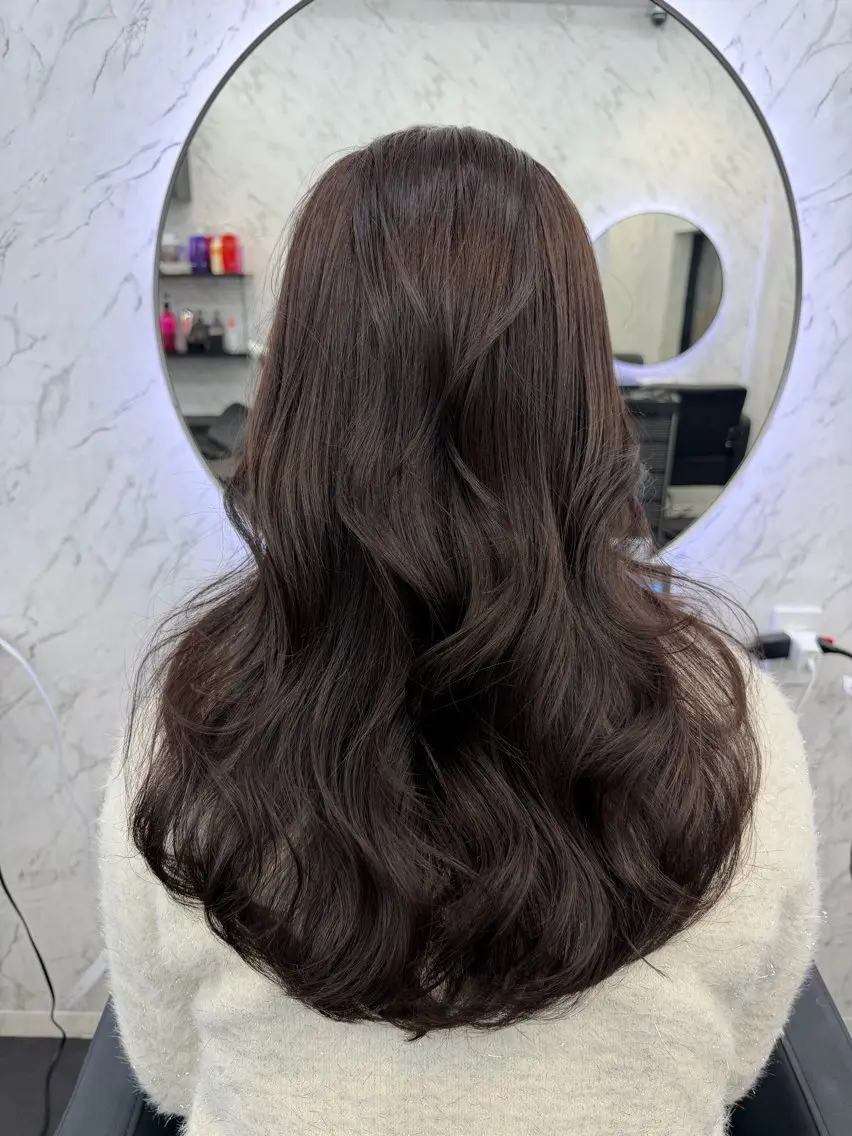 ロング カラー ブラウンカラー ココアブラウン 遠藤沙也加 /レイヤーカットのヘアスタイル