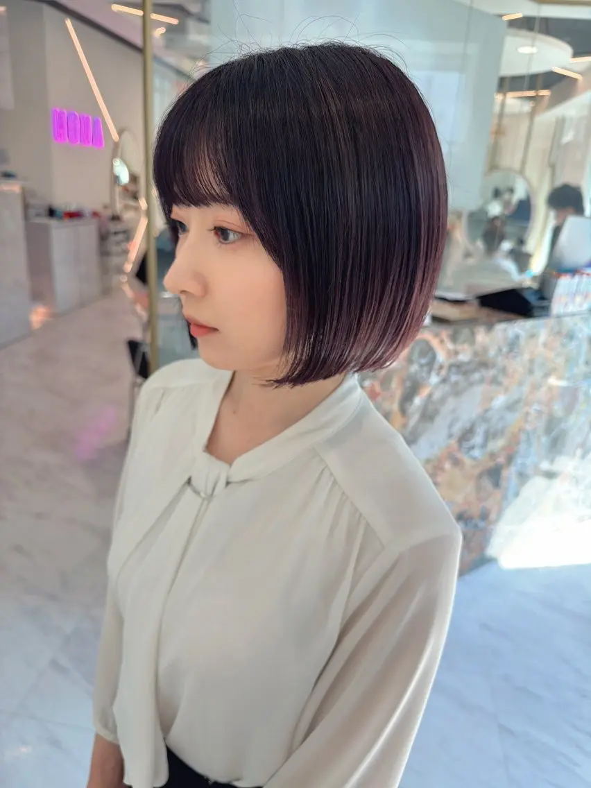 ショート カラー ボブ カット トリートメント SAYAKA 🍒／ボブ／暖色のヘアスタイル