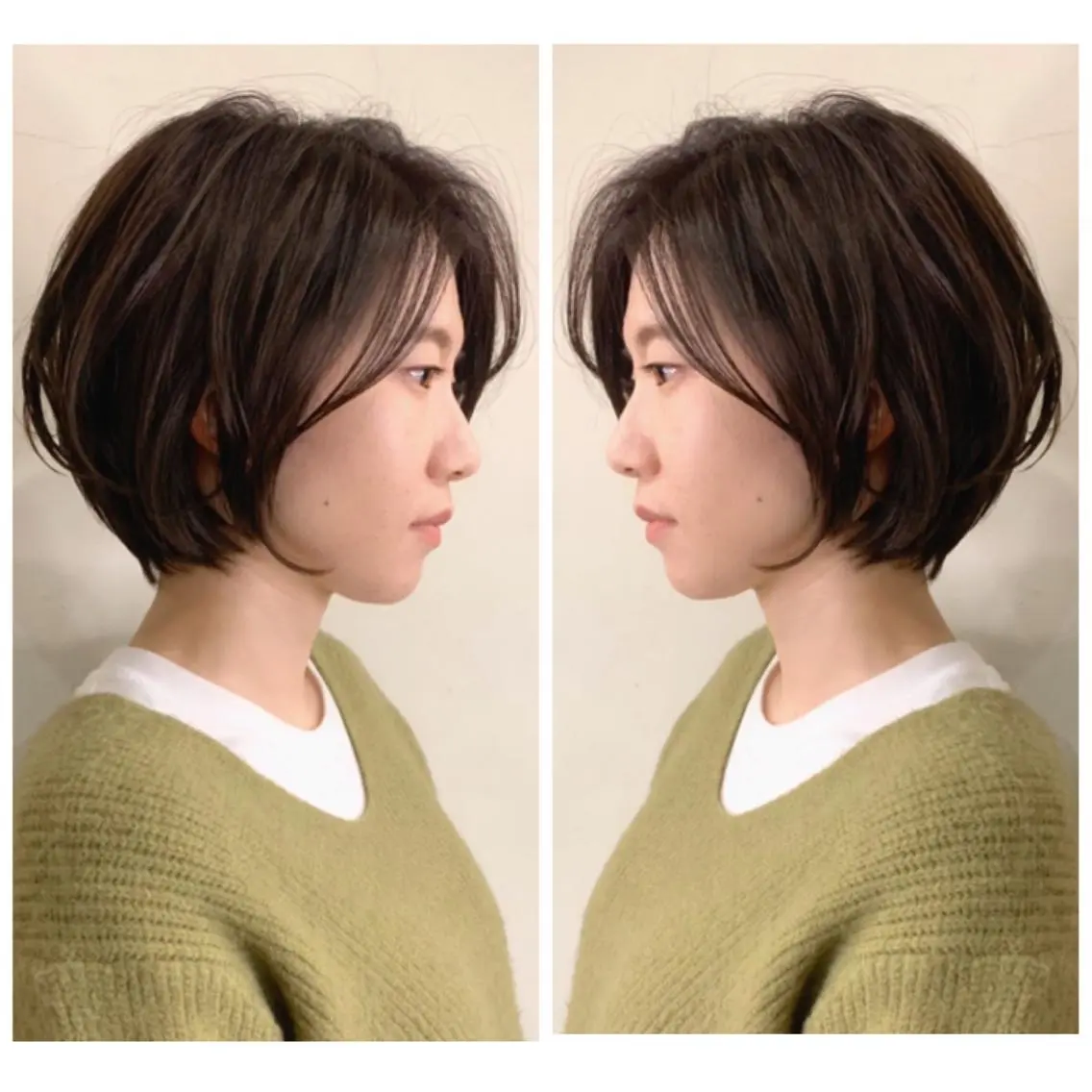 ショート カラー ショートボブ ハンサムショート 丸みショート デザインカラー ハイライトカラー カット ヘアカラー 京都大人女性ショート 徒歩1分/秋山のヘアスタイル