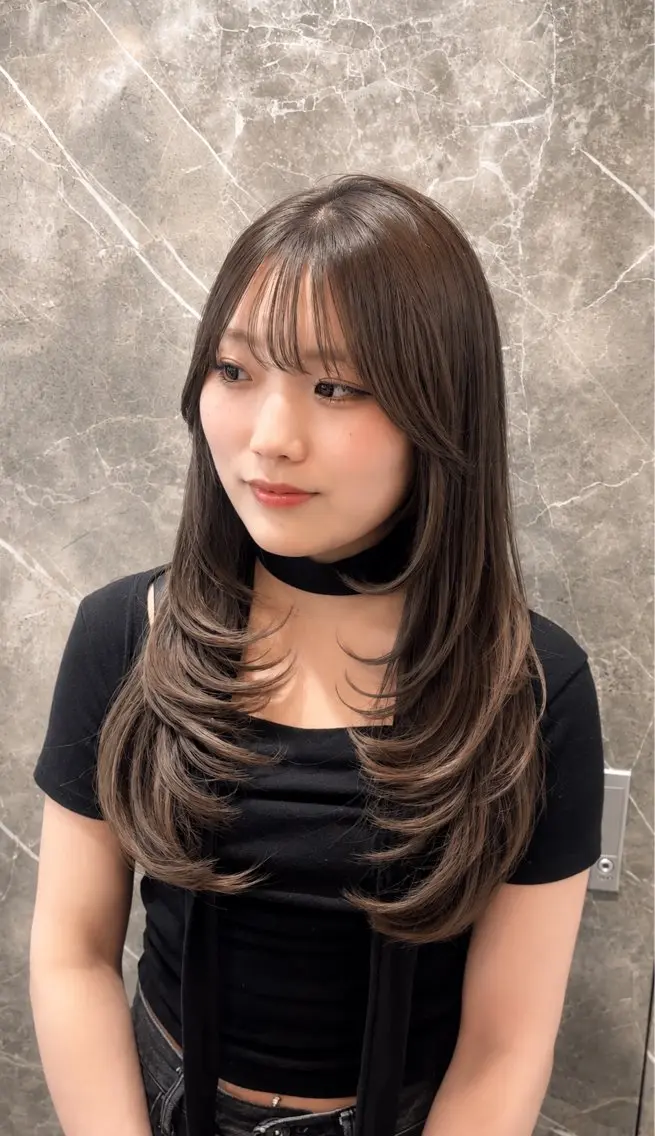カラー ヘアカラー 韓国レイヤー艶カラー ブリーチ otohaのヘアスタイル