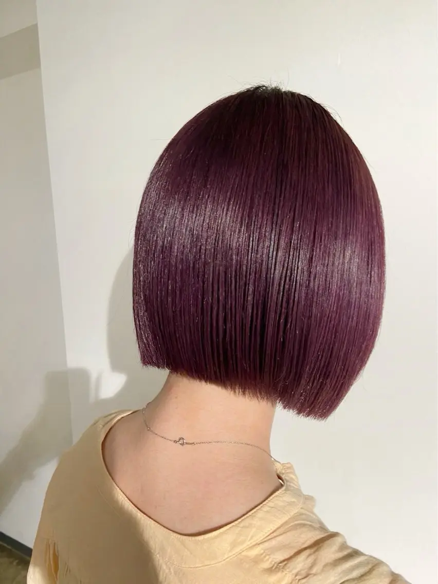 ミディアム カラー ケアカラー ボブ ヘアカラー トリートメント ヘッドスパ 暖色カラー🍒 ケアブリーチ/akiのヘアスタイル