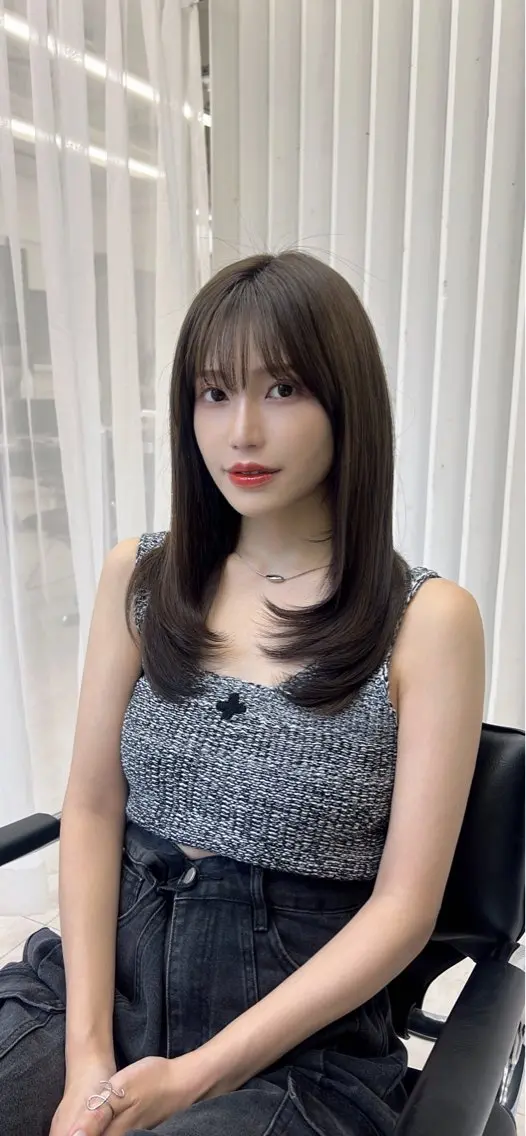 ミディアム カット ヘアカラー トリートメント ヘッドスパ ヘアセット 前髪顔まわりカット 🌈中村海聖のヘアスタイル