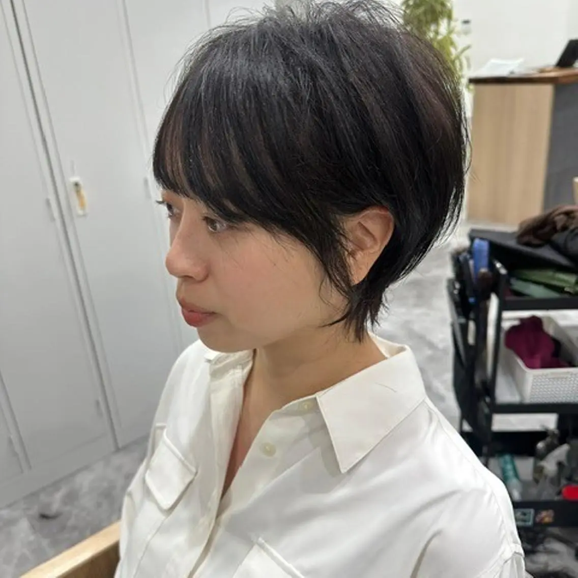 ショート カット ヘアカラー トリートメント ミルクティーベージュ 近鉄奈良駅　向田のヘアスタイル
