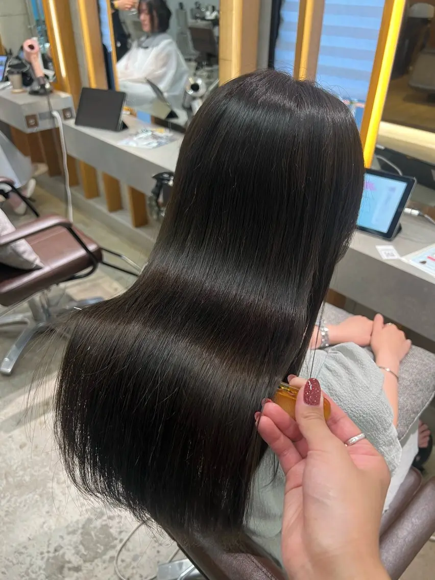 ロング 縮毛矯正 飯田 優恵のヘアスタイル