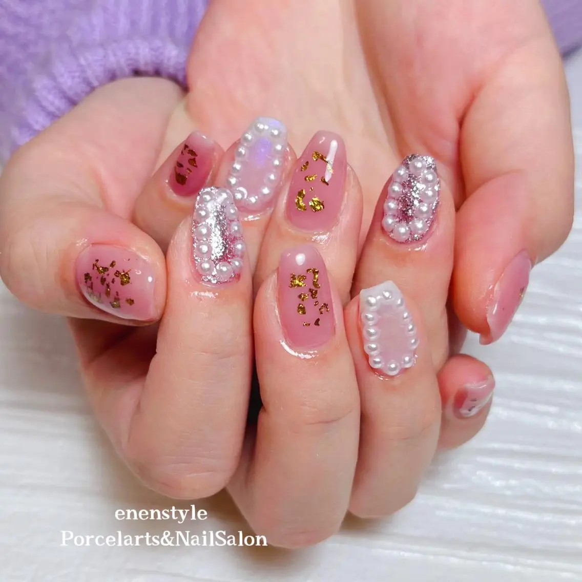 ミディアム ネイル 🐾enen style 🐾のネイルデザイン