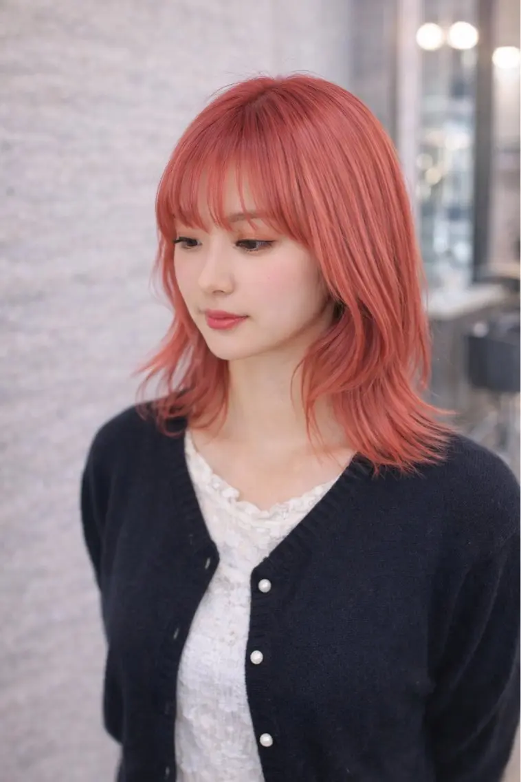 ミディアム カラー ヘアアレンジ ヘアカラー JUNO韓国ヘア MIAN.⋆𝜗𝜚のヘアスタイル