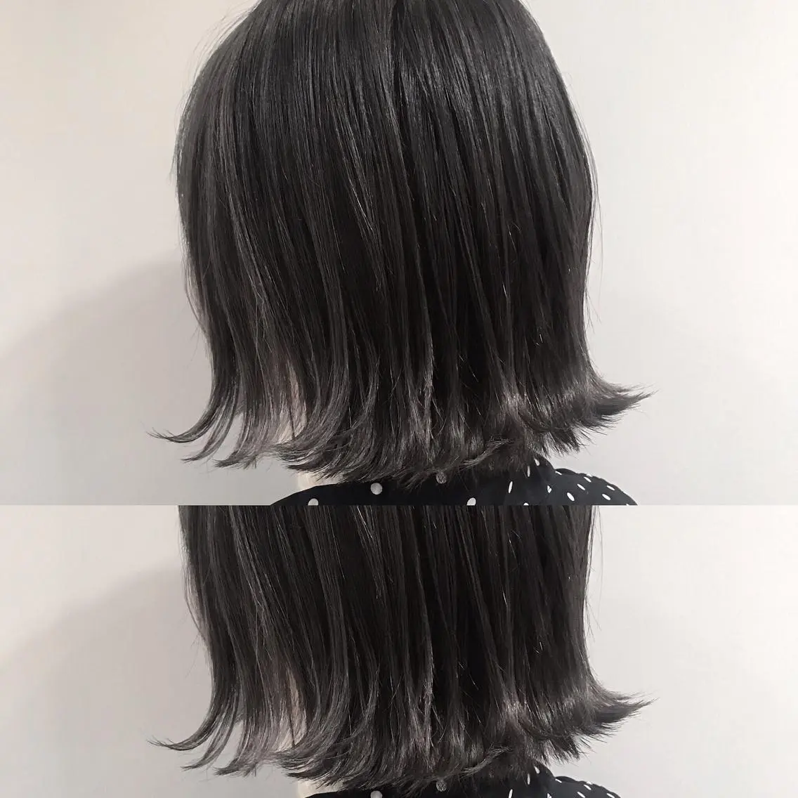 ショート カラー パーマ ヘアアレンジ 黒髪 透明感カラー グレージュ カット ヘアカラー トリートメント 松田 亮葉のヘアスタイル