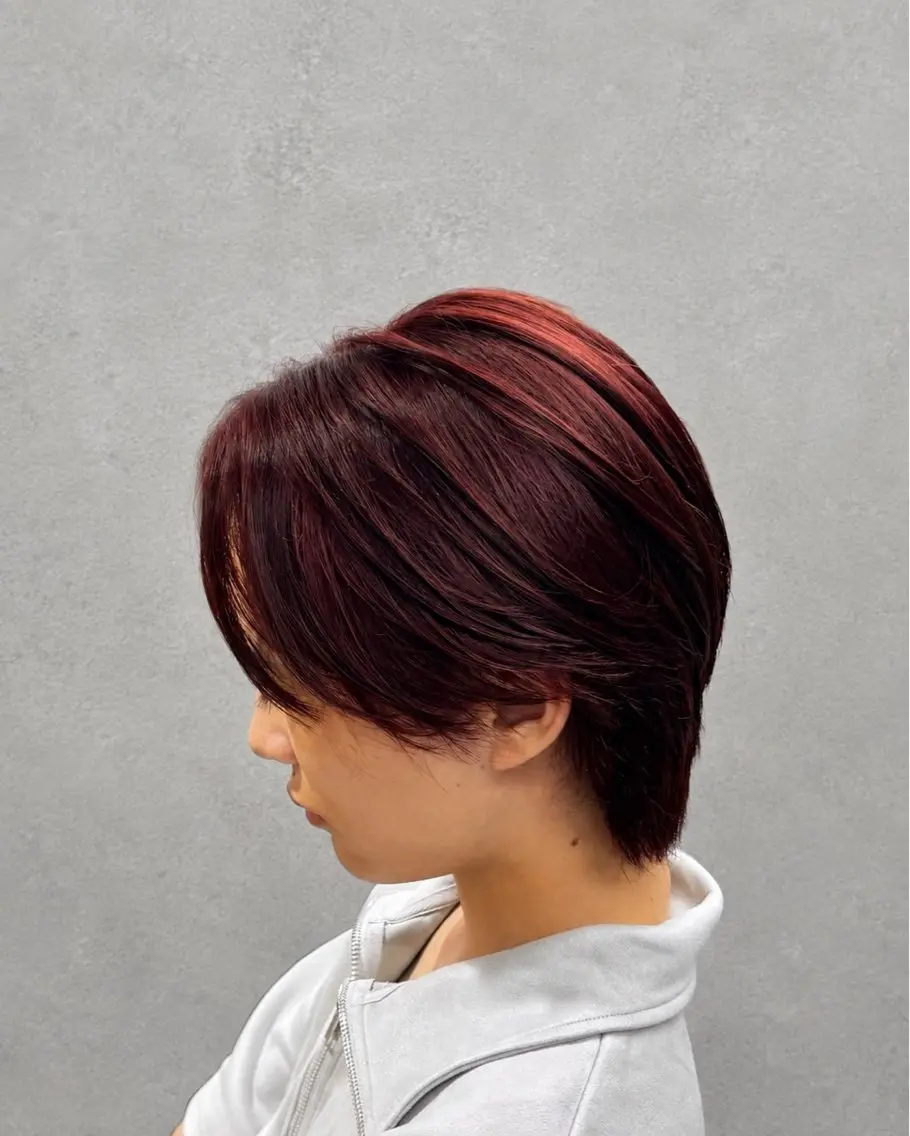 ショート カラー メンズ メンズブリーチ ブリーチ ダブルカラー ブリーチなしカラー レッドカラー カット ヘアカラー ❤️‍🔥メンズ専門 mamu❤️‍🔥のヘアスタイル