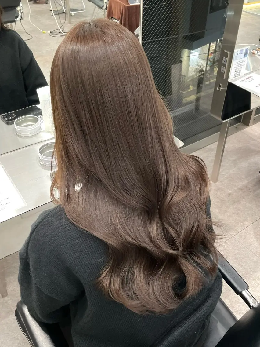 ロング ヘアカラー ブリーチなしダブル ブリーチカラー優海のヘアスタイル