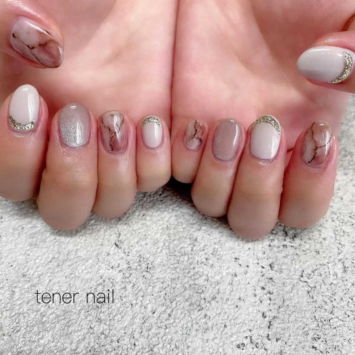 ネイル 大理石ネイル(マーブル) テネルネイル tener nailのネイルデザイン