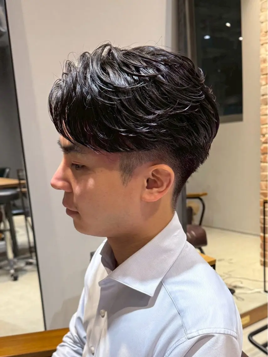 メンズ りき カラー縮毛 レディースも可能のヘアスタイル
