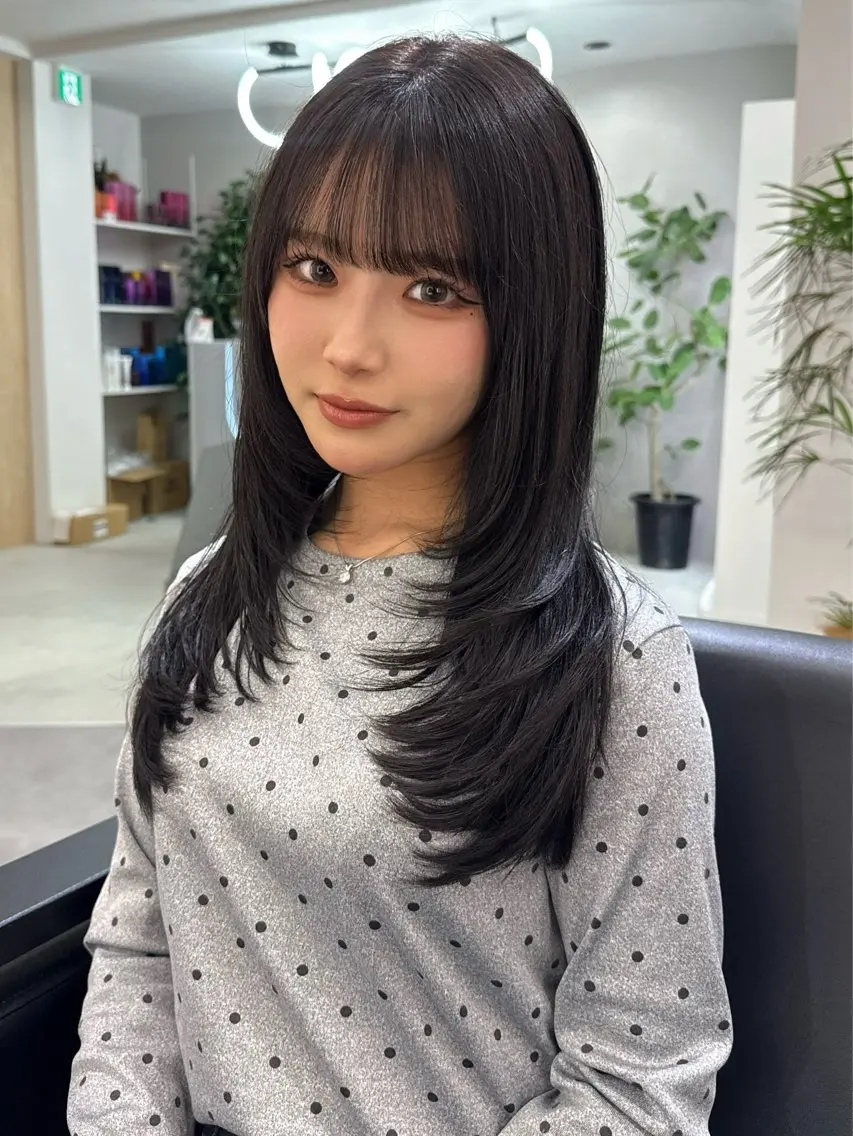 セミロング カット ヘアカラー トリートメント レイヤー/髪質改善 SOA大槻 純也のヘアスタイル