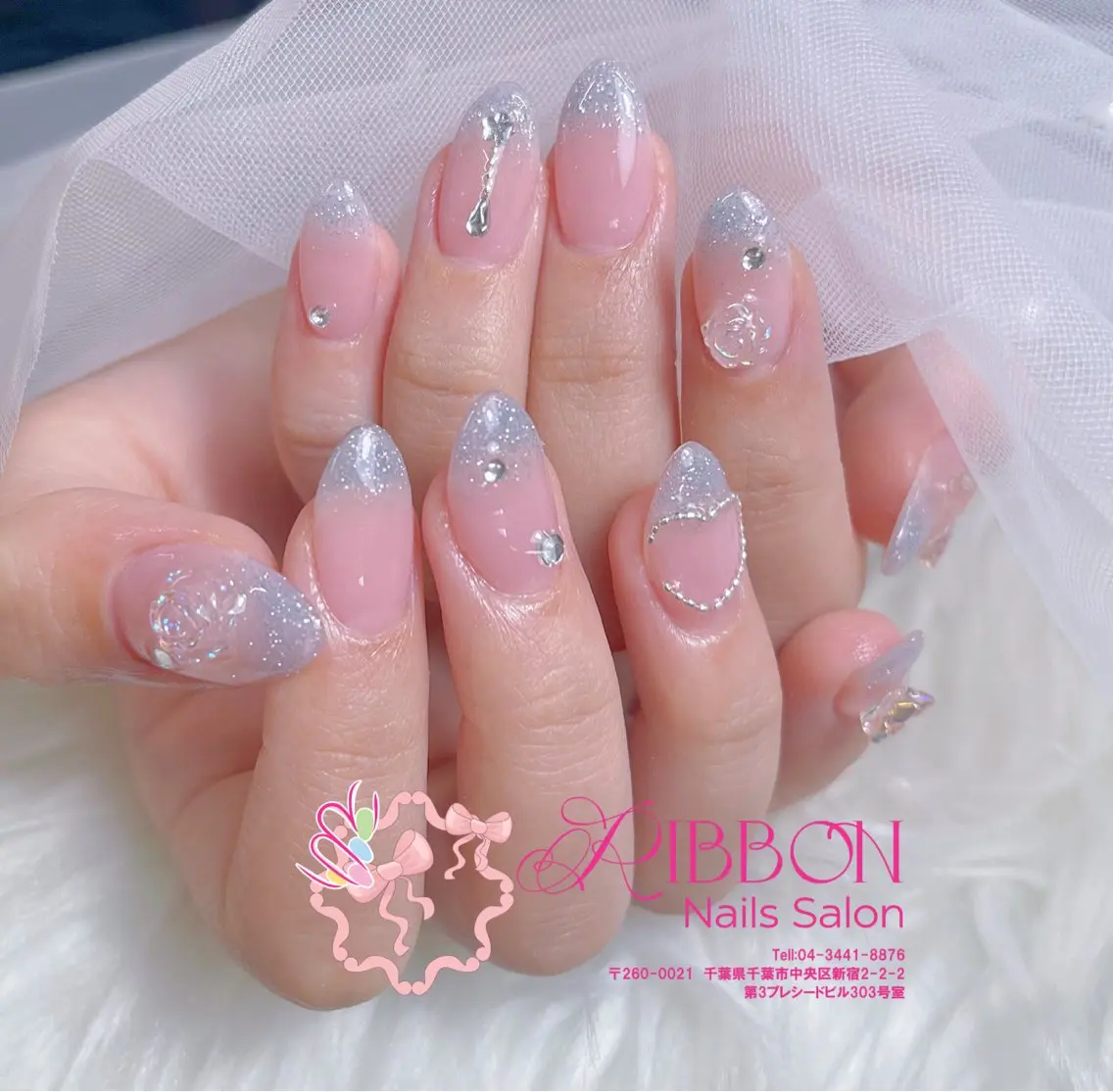 ネイル フットネイル フレンチネイル ジェルネイル マグネットネイル 持ち込み ハンドネイル Ribbonnail salonのネイルデザイン