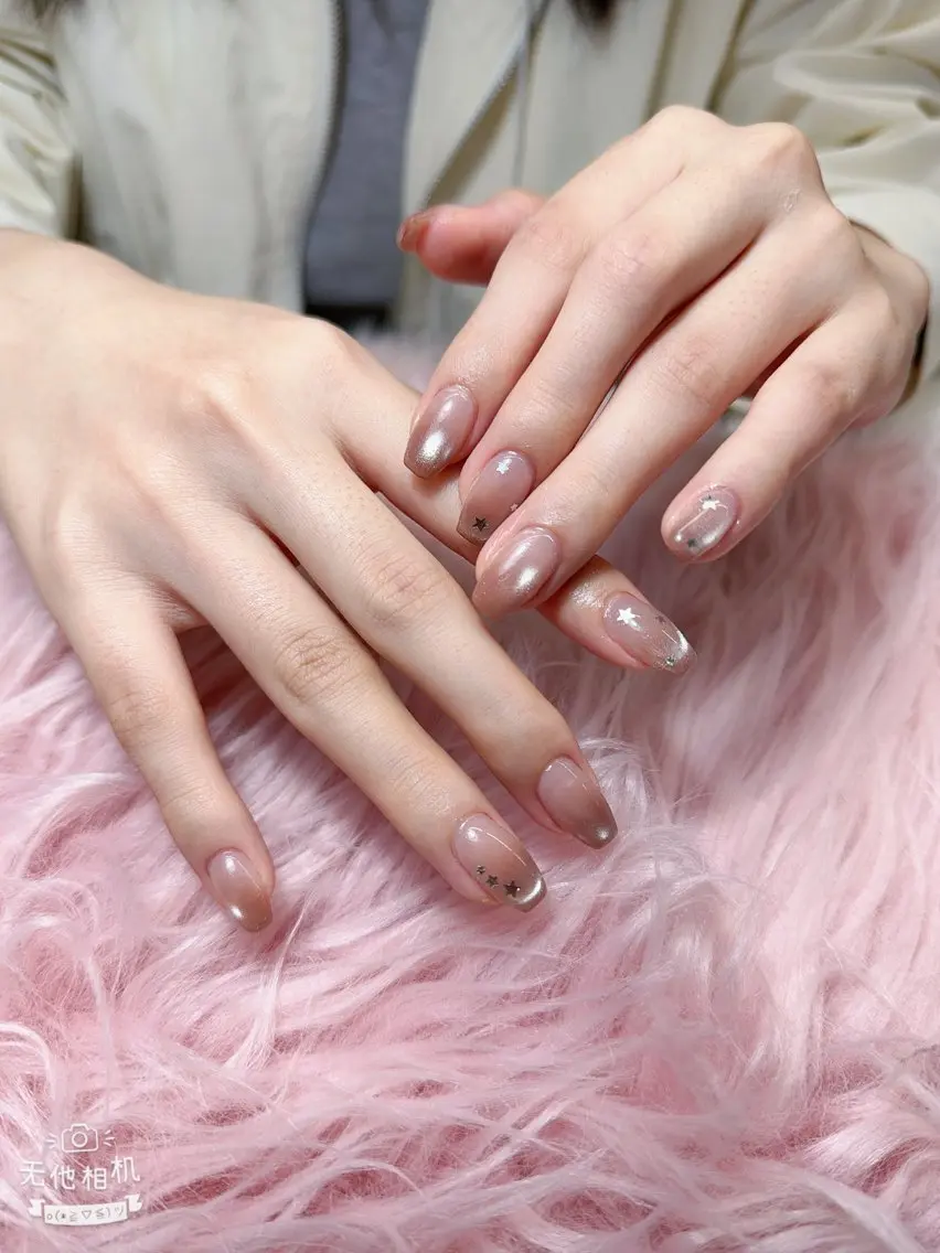 ネイル 長さ出し フレンチネイル グラデーション 韓国ネイル マグネットネイル ハンドネイル VB HEAVEN nailのネイルデザイン