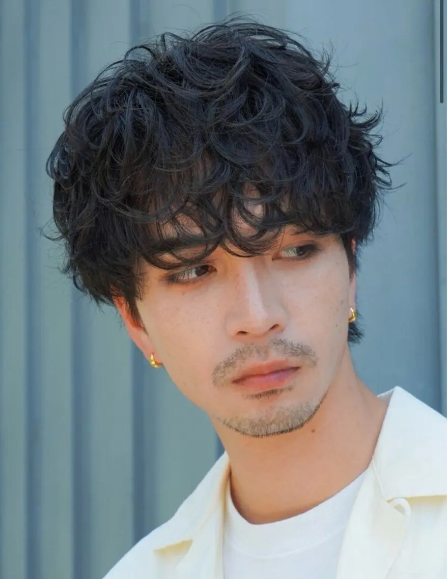 パーマ メンズ カット パーマ 湯浅禅也/プードル /波巻きパーマ/栄のヘアスタイル