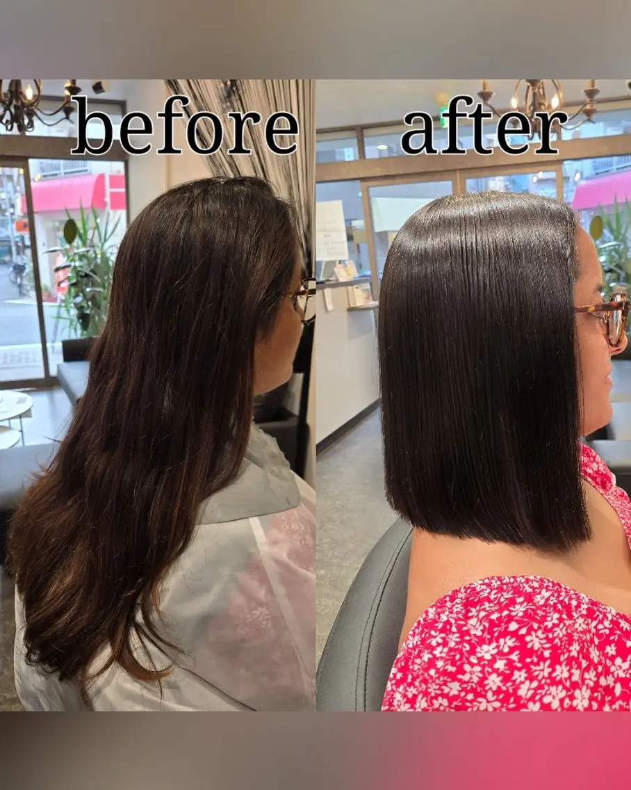 ミディアム カット ヘアカラー LEE HANAのヘアスタイル