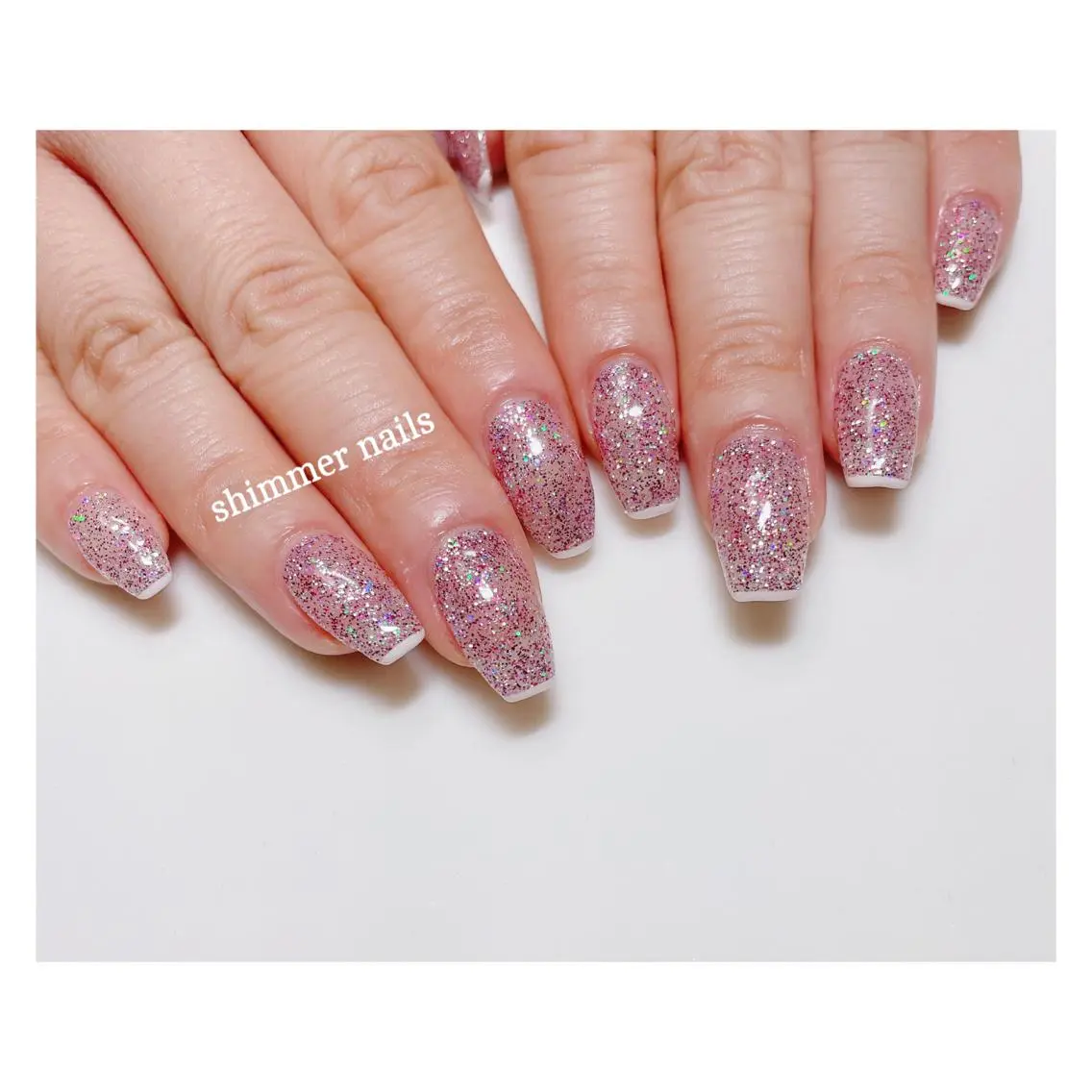 ネイル フレンチネイル ラメ(グリッター) shimmer nailsのネイルデザイン