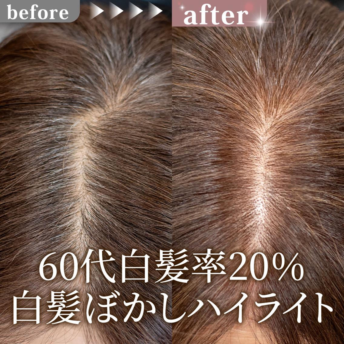 ミディアム カラー ハイライトカラー ハイライト カット ヘアカラー トリートメント 白髪ぼかしハイライト 【亀有】山本のヘアスタイル