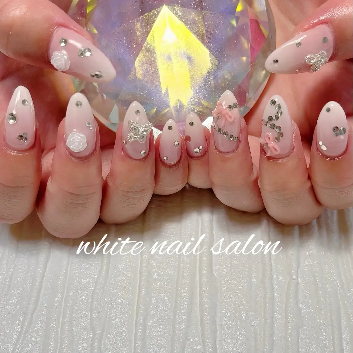 ネイル フットネイル ラメ(グリッター) 持ち込み ハンドネイル white nail salonのネイルデザイン