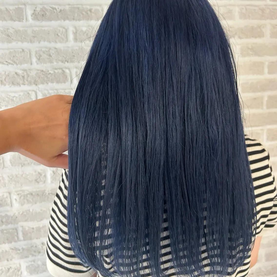 ロング カラー ブルーカラー ネイビーカラー 北岡 慶子 大宮駅西口徒歩3分のヘアスタイル