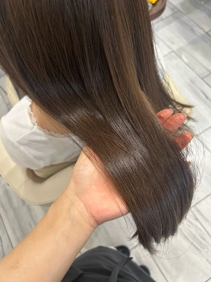 ロング カラー ブラウンカラー 透明感カラー 遠藤 ふたばのヘアスタイル