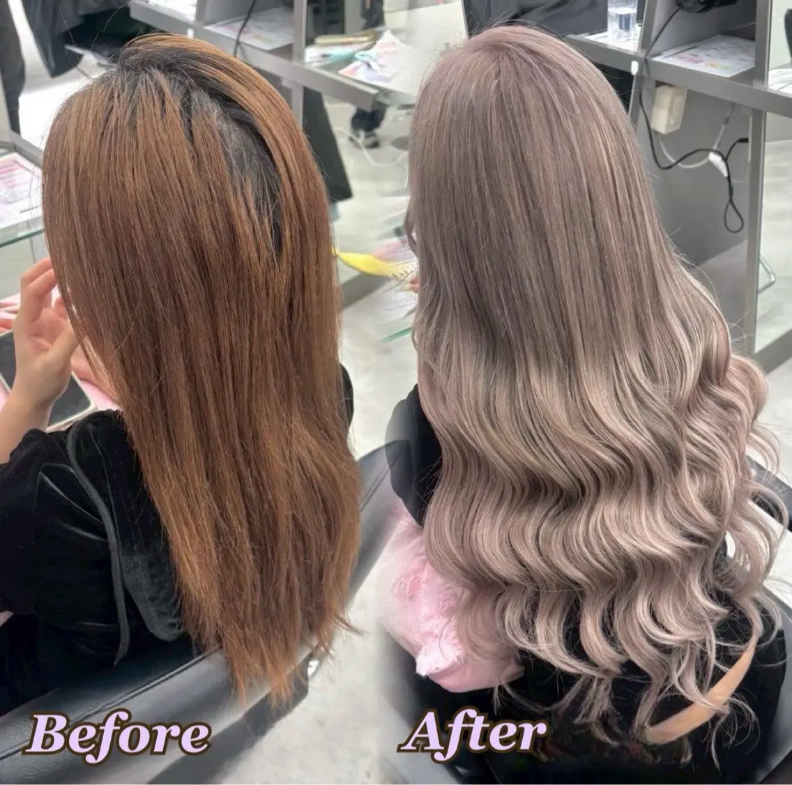 ヘアカラー エクステ ヘアメ🎀ハイトーン 🩵エクステ🪄しほのヘアスタイル