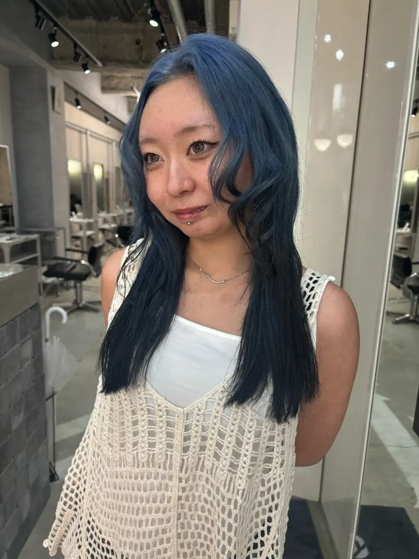 セミロング カラー ヘアカラー デザインカラー /rioのヘアスタイル