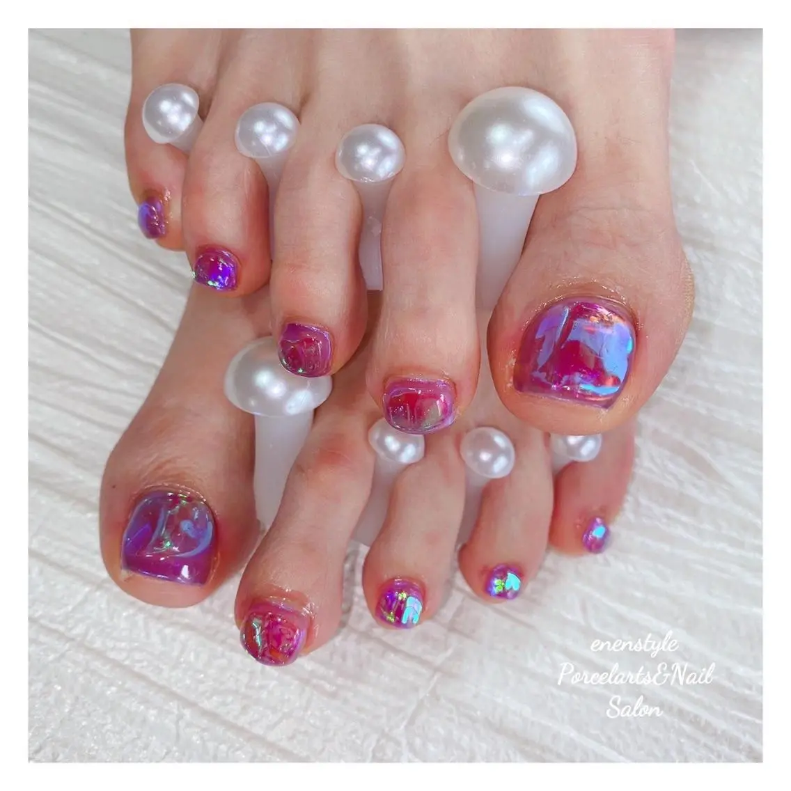 ミディアム ネイル 🐾enen style 🐾のネイルデザイン