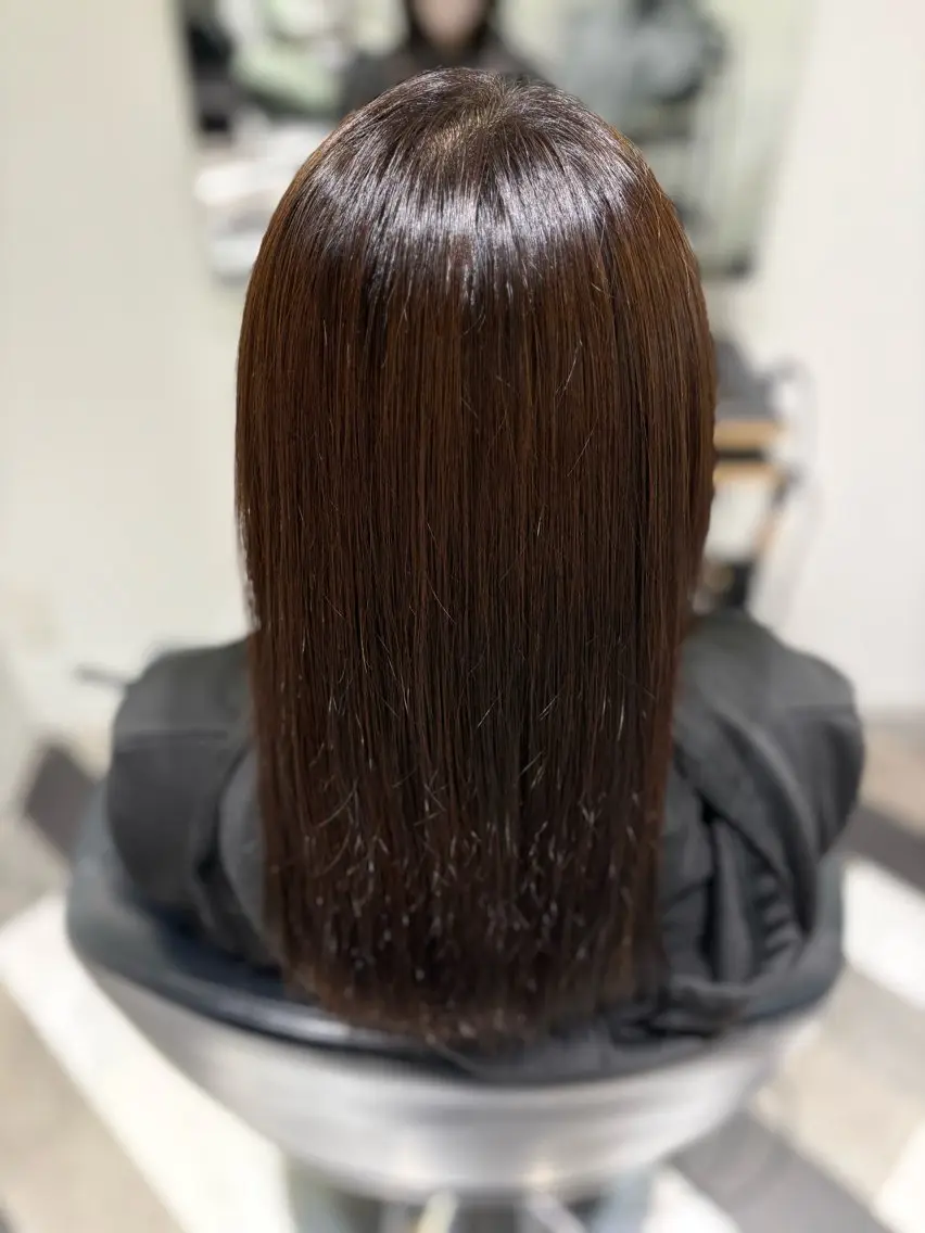 セミロング カラー 久保 佑真のヘアスタイル
