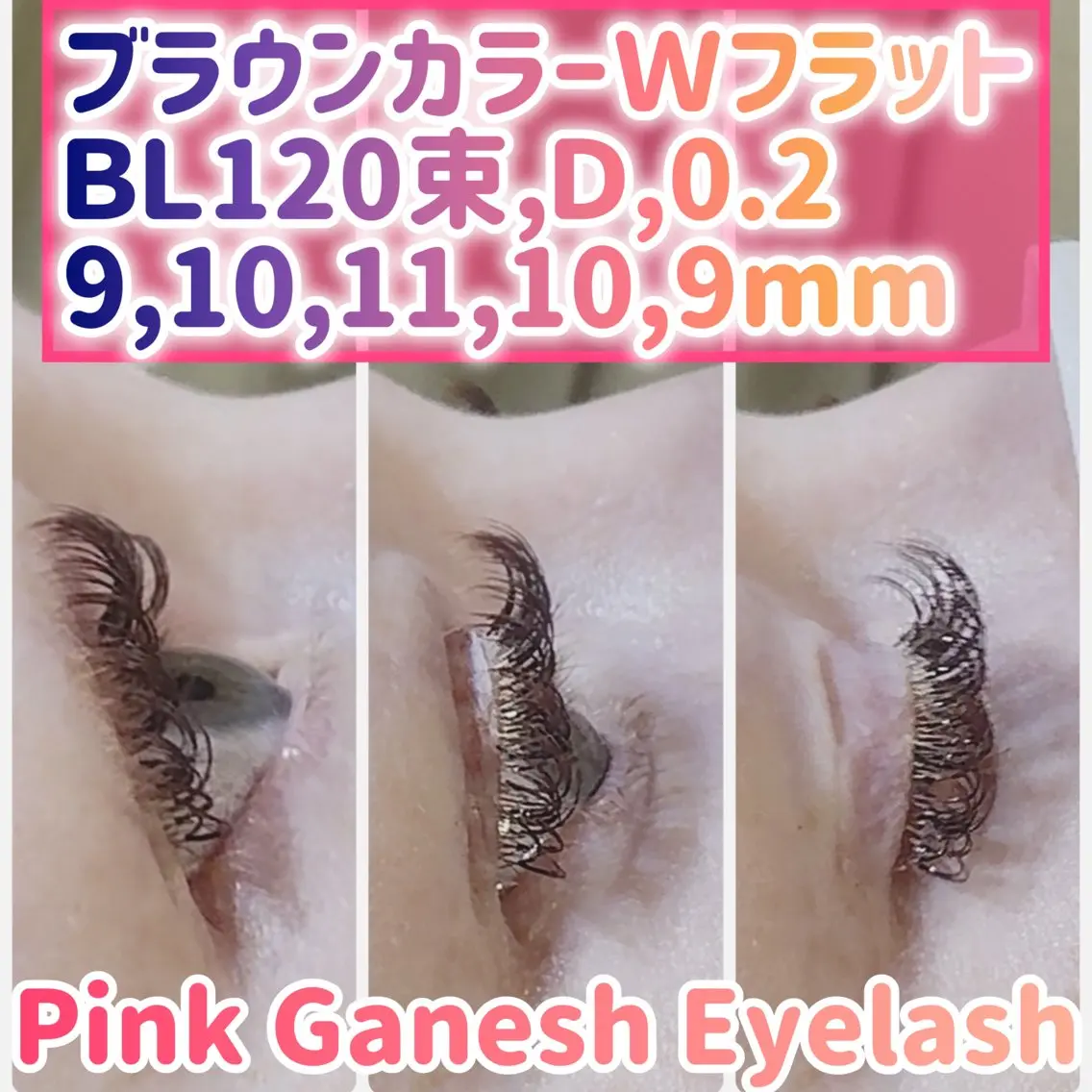 🌸期間限定・ブラウンカラーWフラットラッシュ バインドロック120束(240本)🌸💕2ヶ月持続と好評です👍の写真