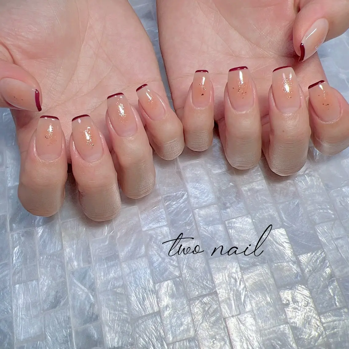 ネイル アートネイル ネイルチップ ホワイト ハンドネイル two nailのネイルデザイン