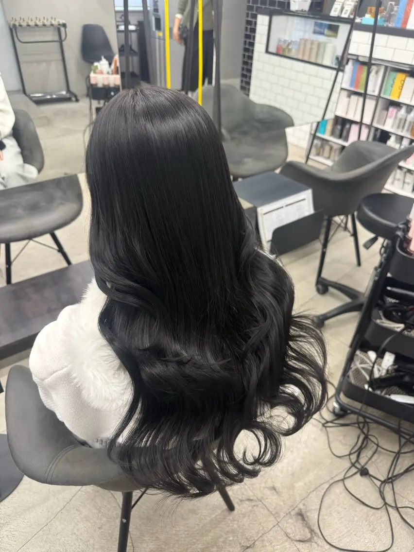 ロング カット ヘアカラー トリートメント 韓国🫧髪質改善🫧 縮毛矯正🫧陽菜🫧のヘアスタイル