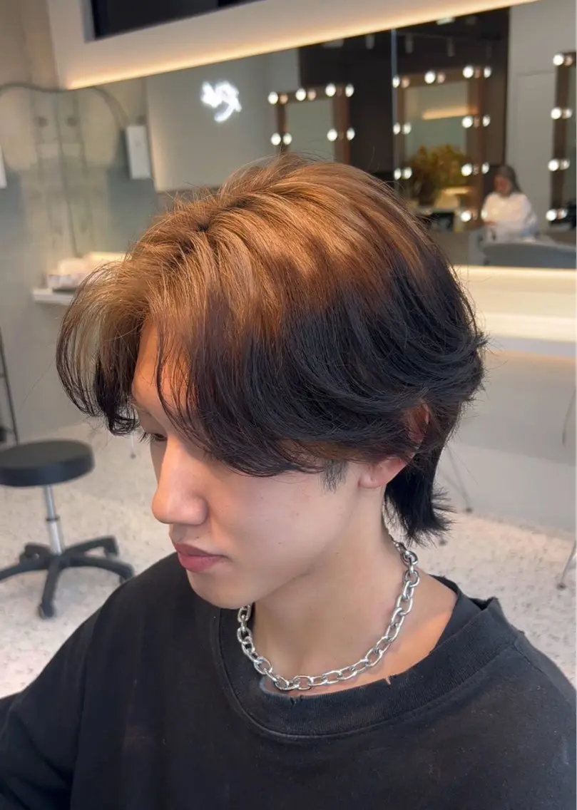 メンズ センターパート マッシュ 🎀透明感カラー shizuka🎀のヘアスタイル