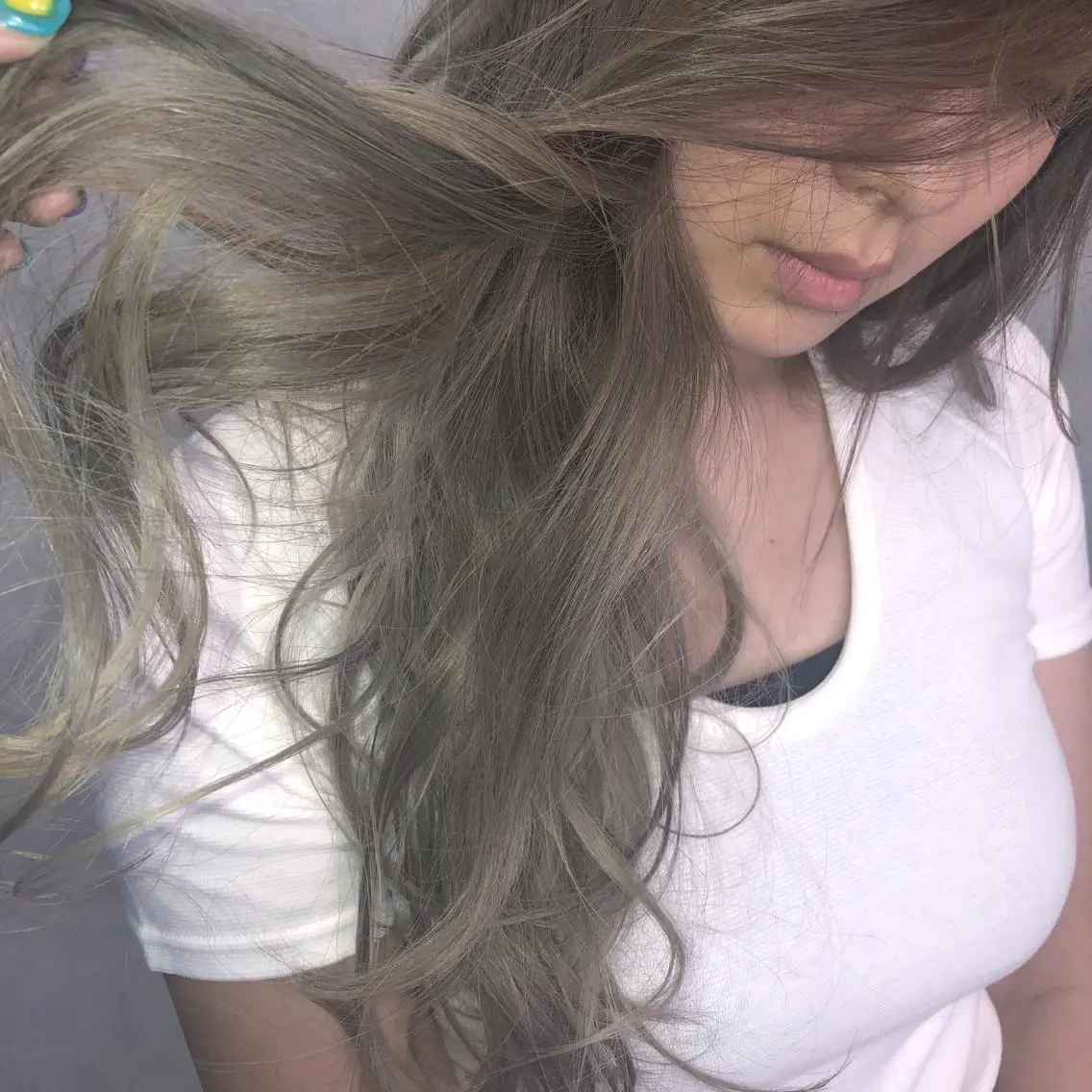 ロング カラー バレイヤージュ レイヤーカット ORIKA 美容室のヘアスタイル