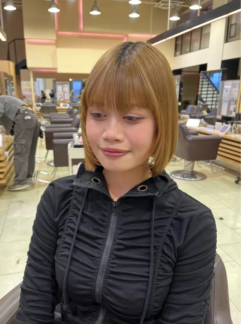 ショート ボブ レイヤーカット 小顔カット カット waka❤️✨ 酸性ストレート/縮毛のヘアスタイル