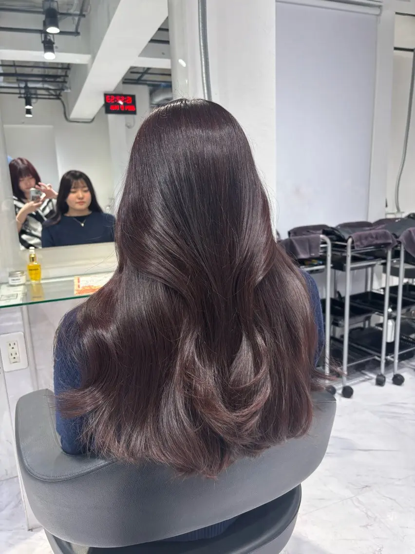 ロング カラー ヘアカラー トリートメント ヘッドスパ ヘアセット 表参道♡暗髪♡ 艶カラー♡アユミのヘアスタイル