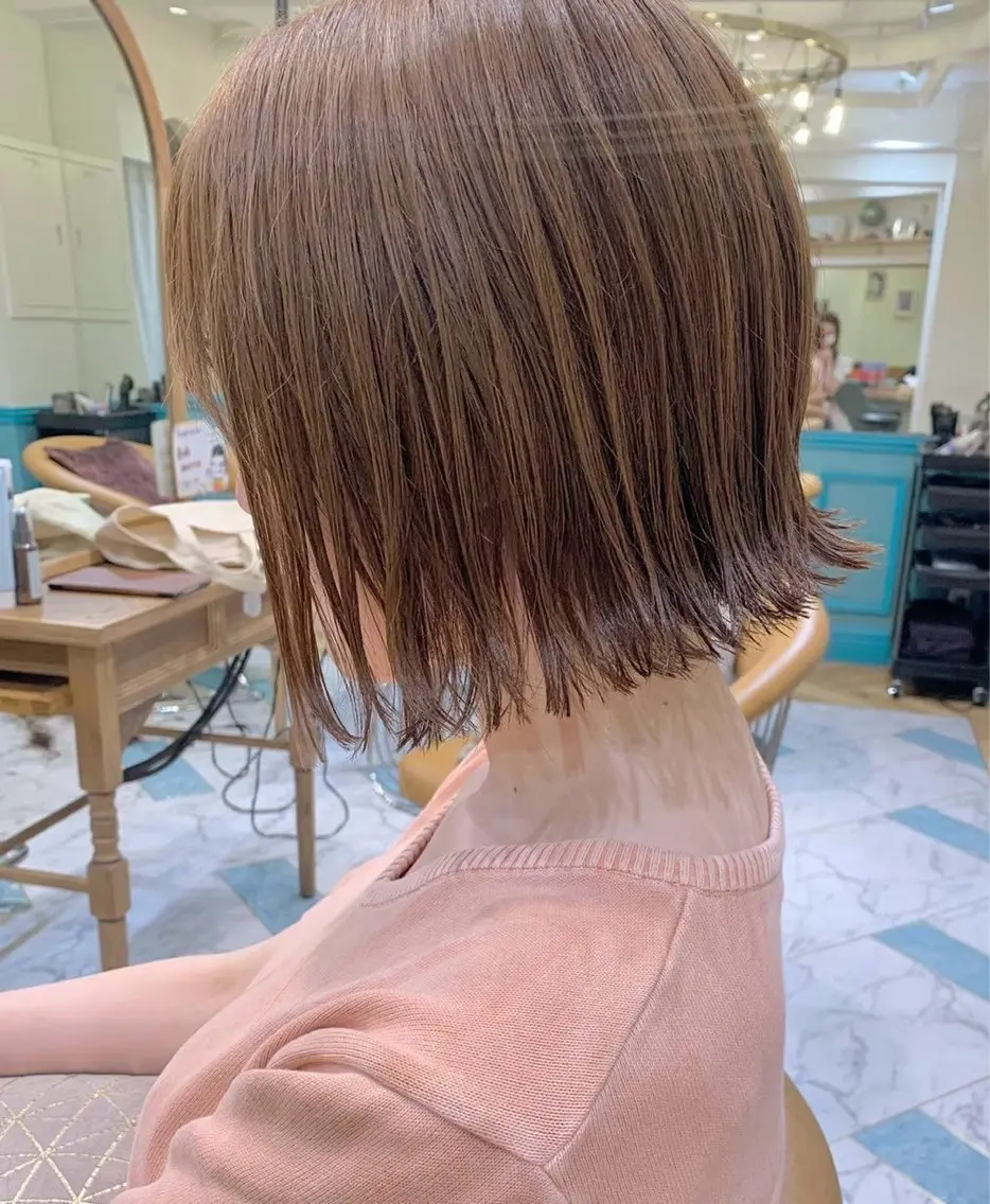 ショート ボブ 縮毛¦ボブ¦艶カラー 💖今井 伶のヘアスタイル