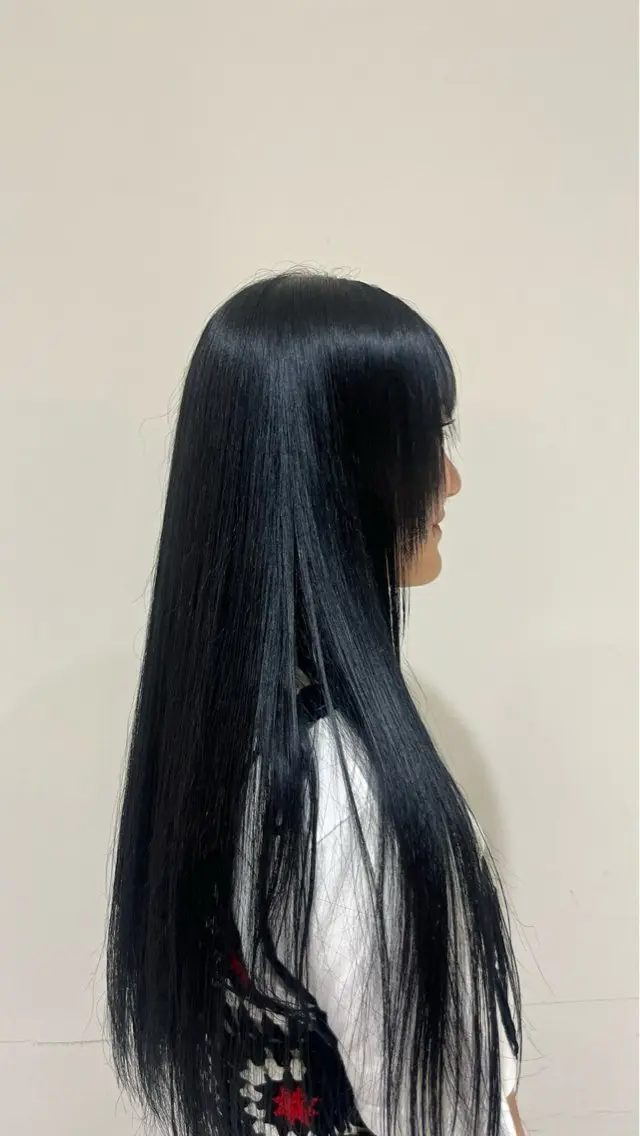 カラー 黒髪 ブルーカラー ブルーブラック 長久手/カラー モデル💟/ルナのヘアスタイル