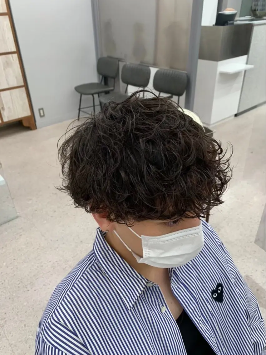 メンズ センターパート フェードカット マッシュ メンズパーマ メンズツイストパーマ カット パーマ mihoko/ ニュアンスパーマのヘアスタイル