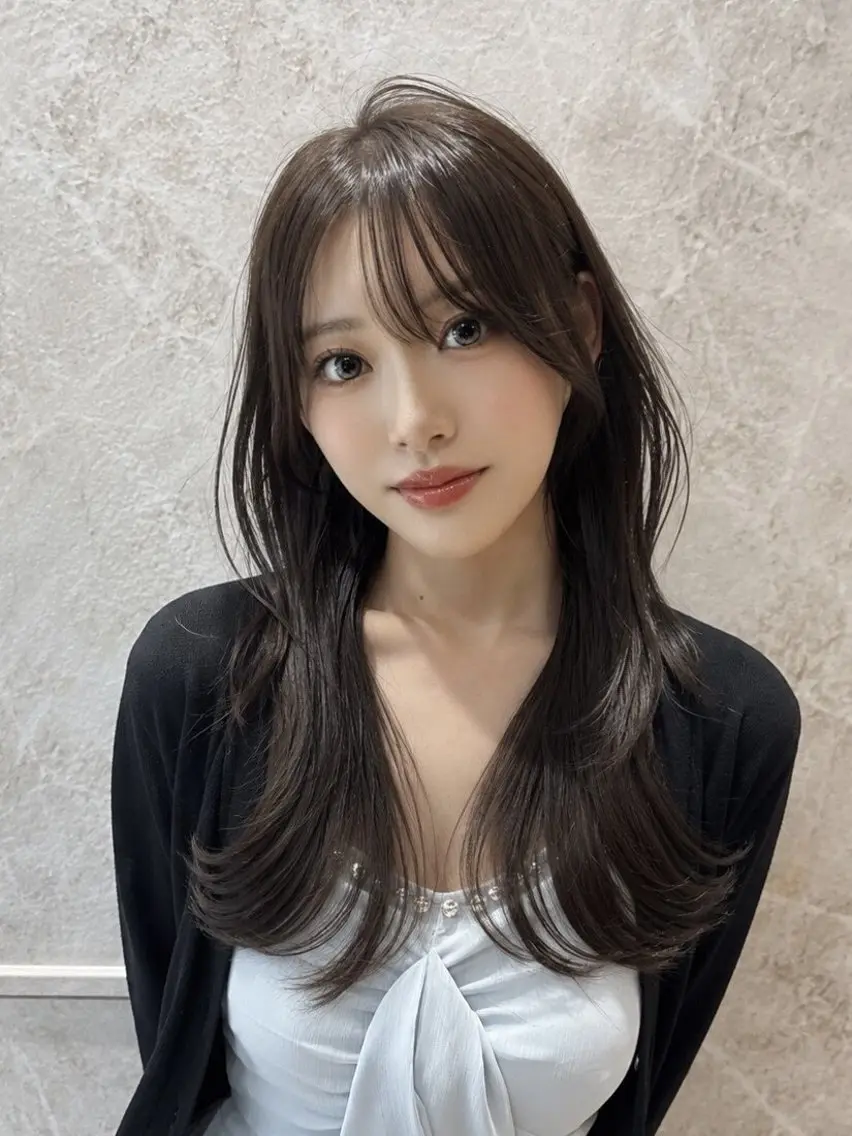 セミロング カット 縮毛矯正 トリートメント 田村 聖輝のヘアスタイル