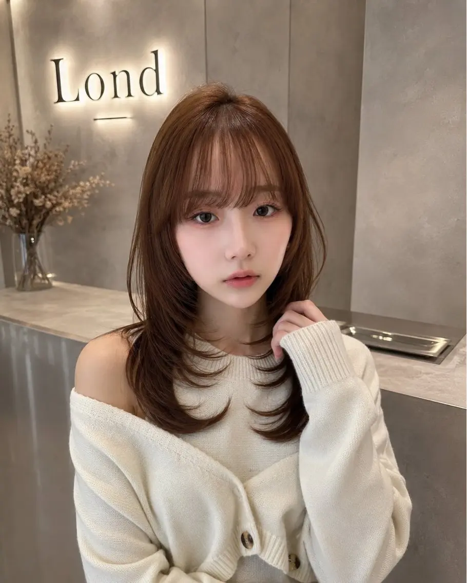 ミディアム カット 縮毛矯正 トリートメント 🦋韓国風レイヤー/ 艶髪矯正🦋凛太郎のヘアスタイル
