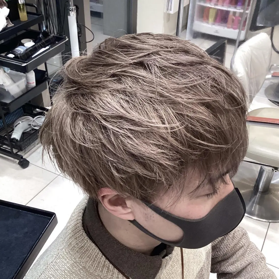 カラー メンズ メンズハイトーン ハイトーンカラー メンズ縮毛矯正 ♠️店長下平隼人のヘアスタイル