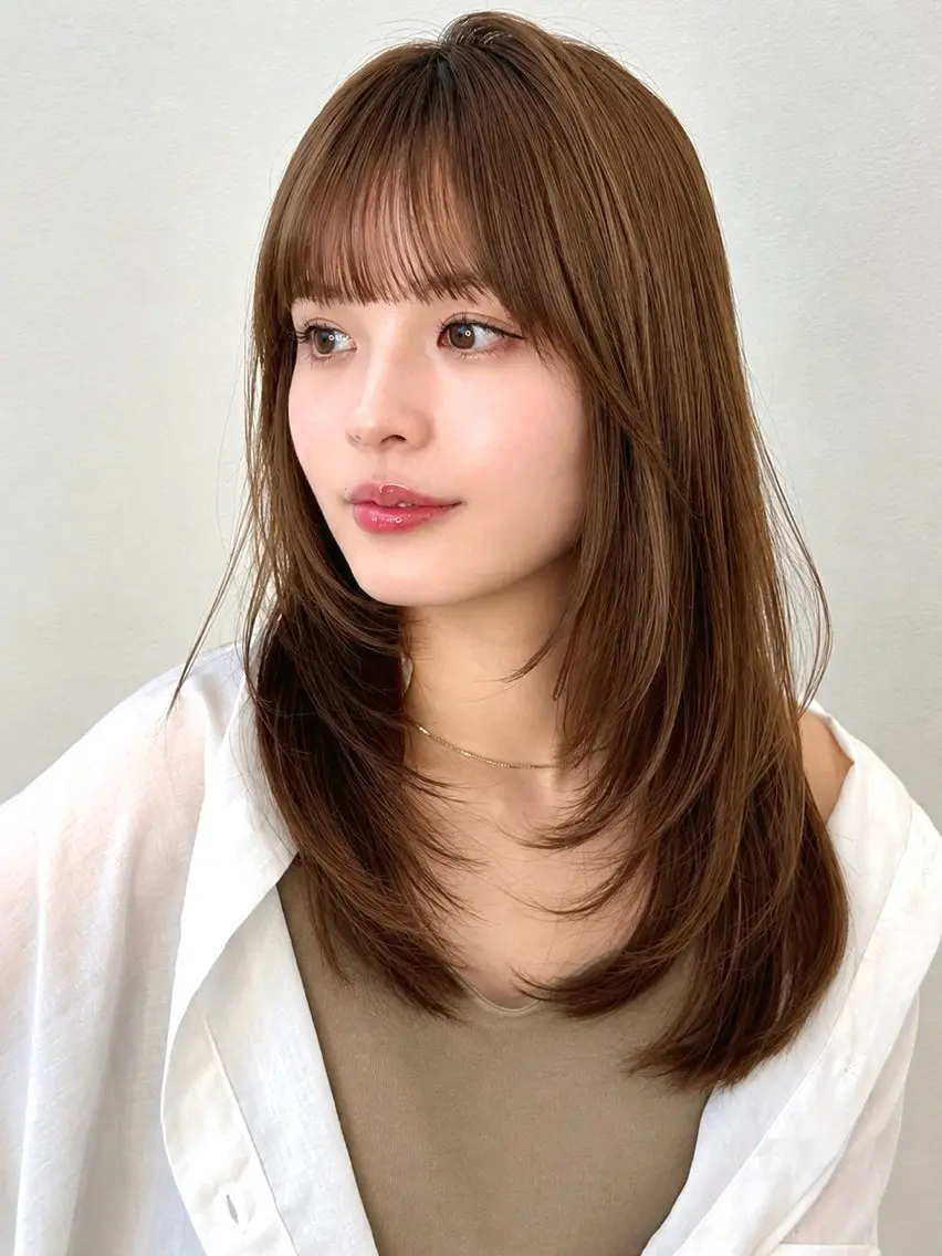 ロング カラー パーマ kazuki【顔周り ×レイヤーカット】のヘアスタイル