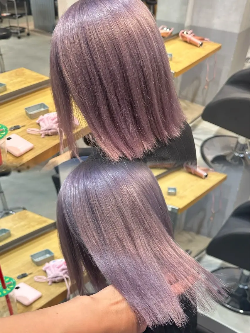 セミロング カラー ヘアカラー 🌟ハイライト/ハイ トーン🌟MIKIのヘアスタイル