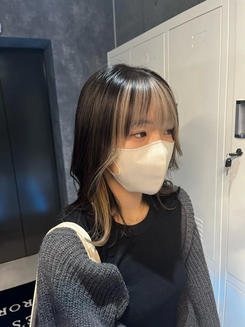 【🫧インナーカラー🫧】フェイスフレーミングorイヤリングカラー➕艶カラー➕2stepトリートメントの写真