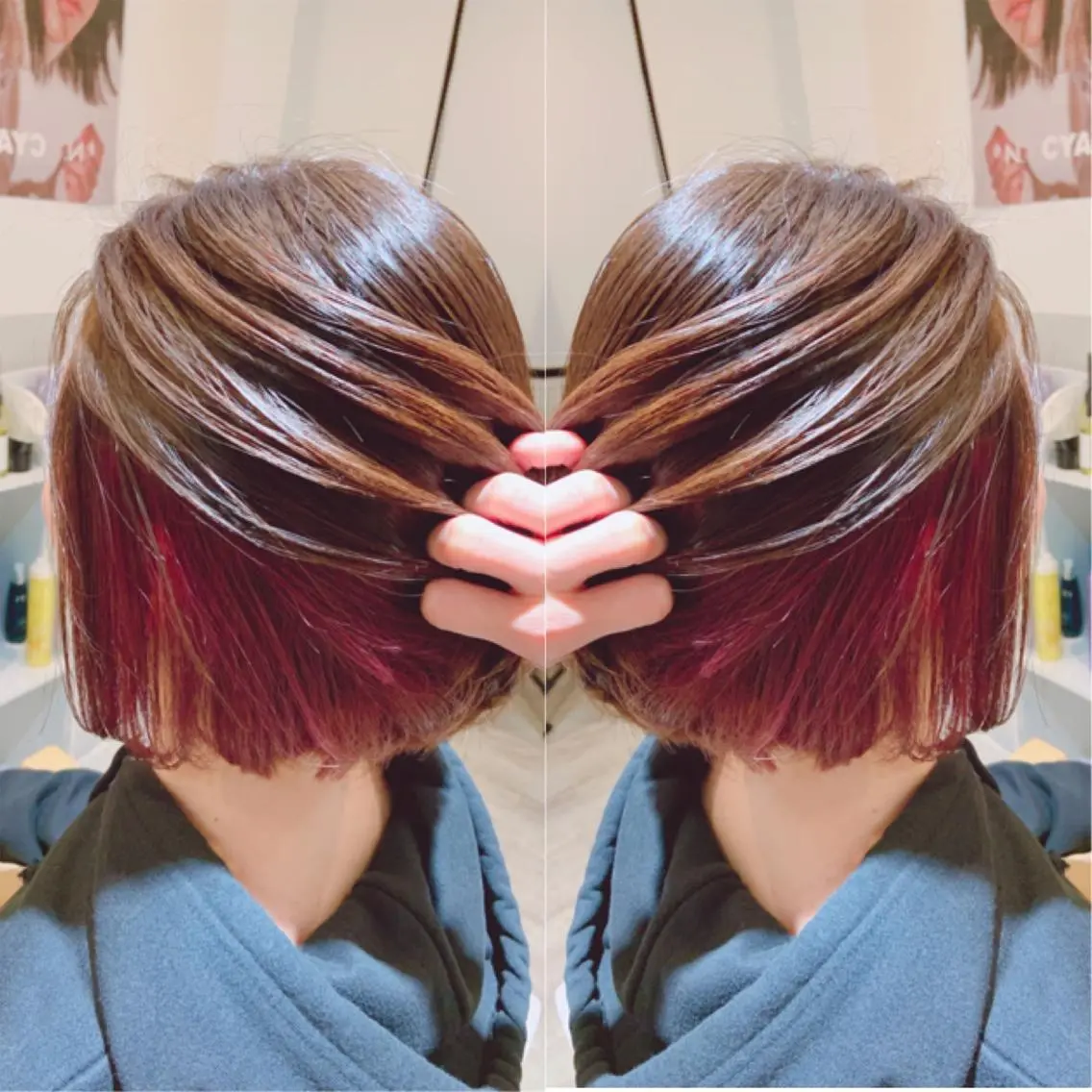 ショート カラー ヘアアレンジ カシス 韓国hair🦋 Nanaのヘアスタイル