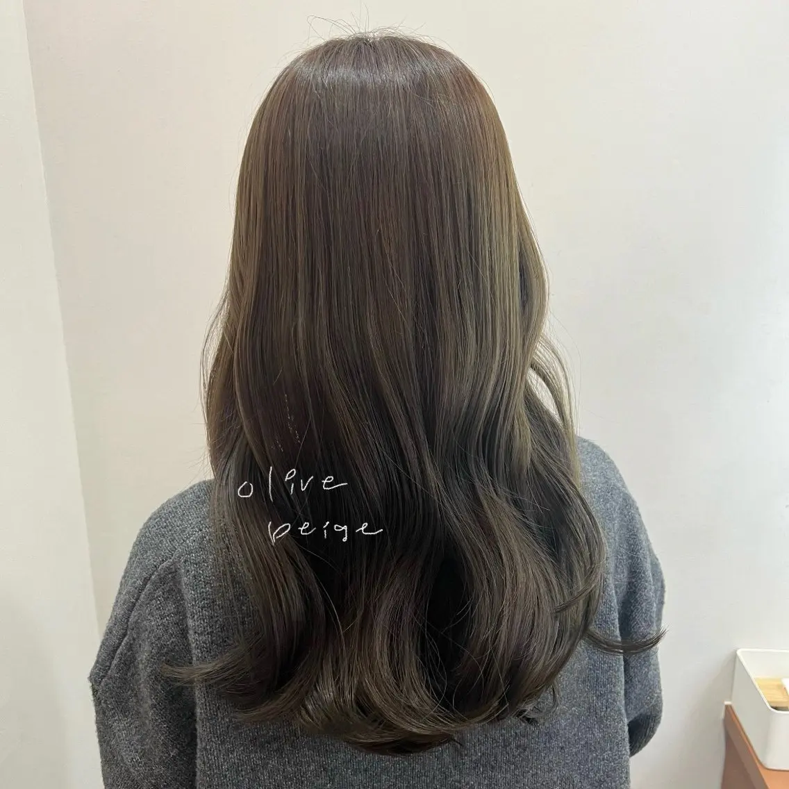 ロング カラー ベージュカラー ダブルカラー オリーブベージュ オリーブカラー Luana .Rioneのマツエク・マツパデザイン