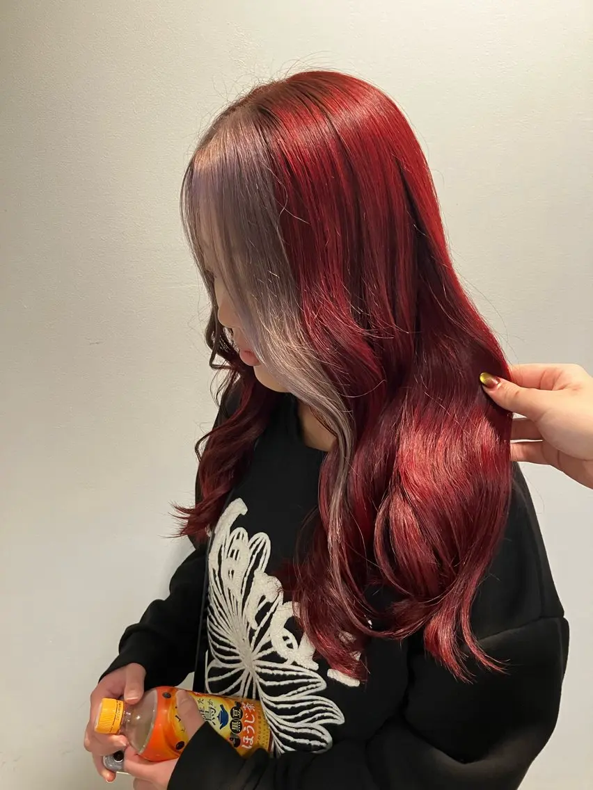 ロング カラー ミストバング ダブルカラー  フェイスフレーミング 堀川 なつみのヘアスタイル