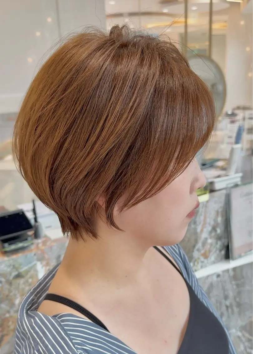 ショート カラー 顔周りカット 似合わせカット ショートヘア 🌟TOSHI/透明 感カラー/ショートのヘアスタイル
